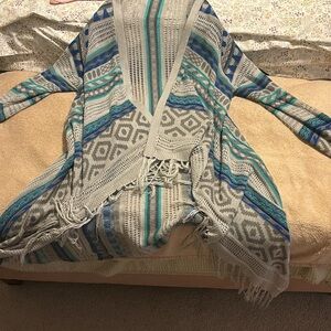 Long Grey and Blue cardigan